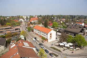 Blick von oben auf dei Bahnhofstraße